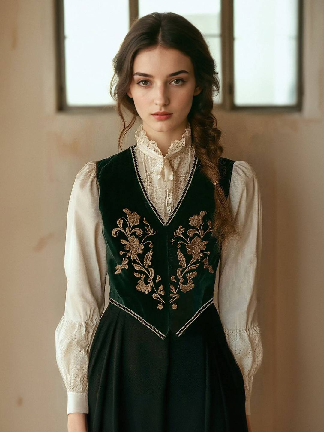 Xiomara V-Neck Embroidery Vest