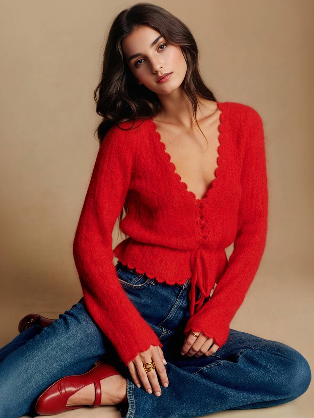 Yaretzi V-Neck Knit Top