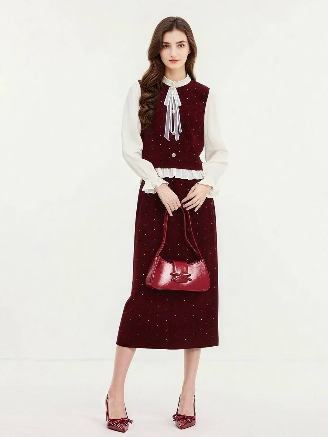 Jessica Round Neck Dots Set