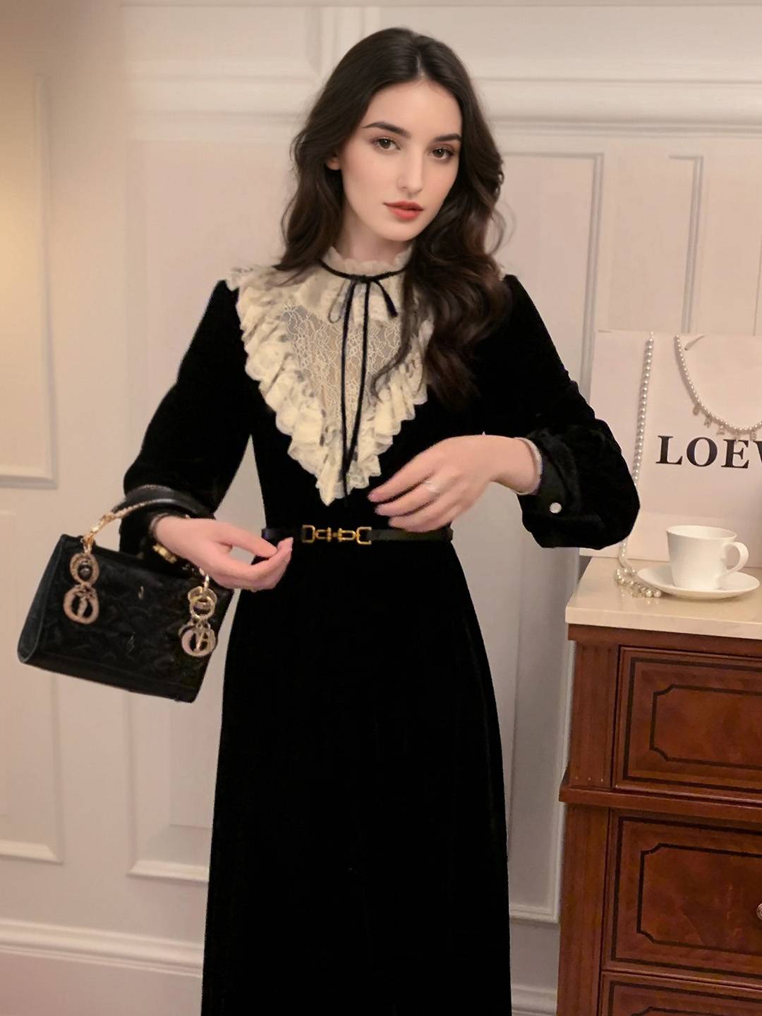 Mara Ruffle Collar Dress