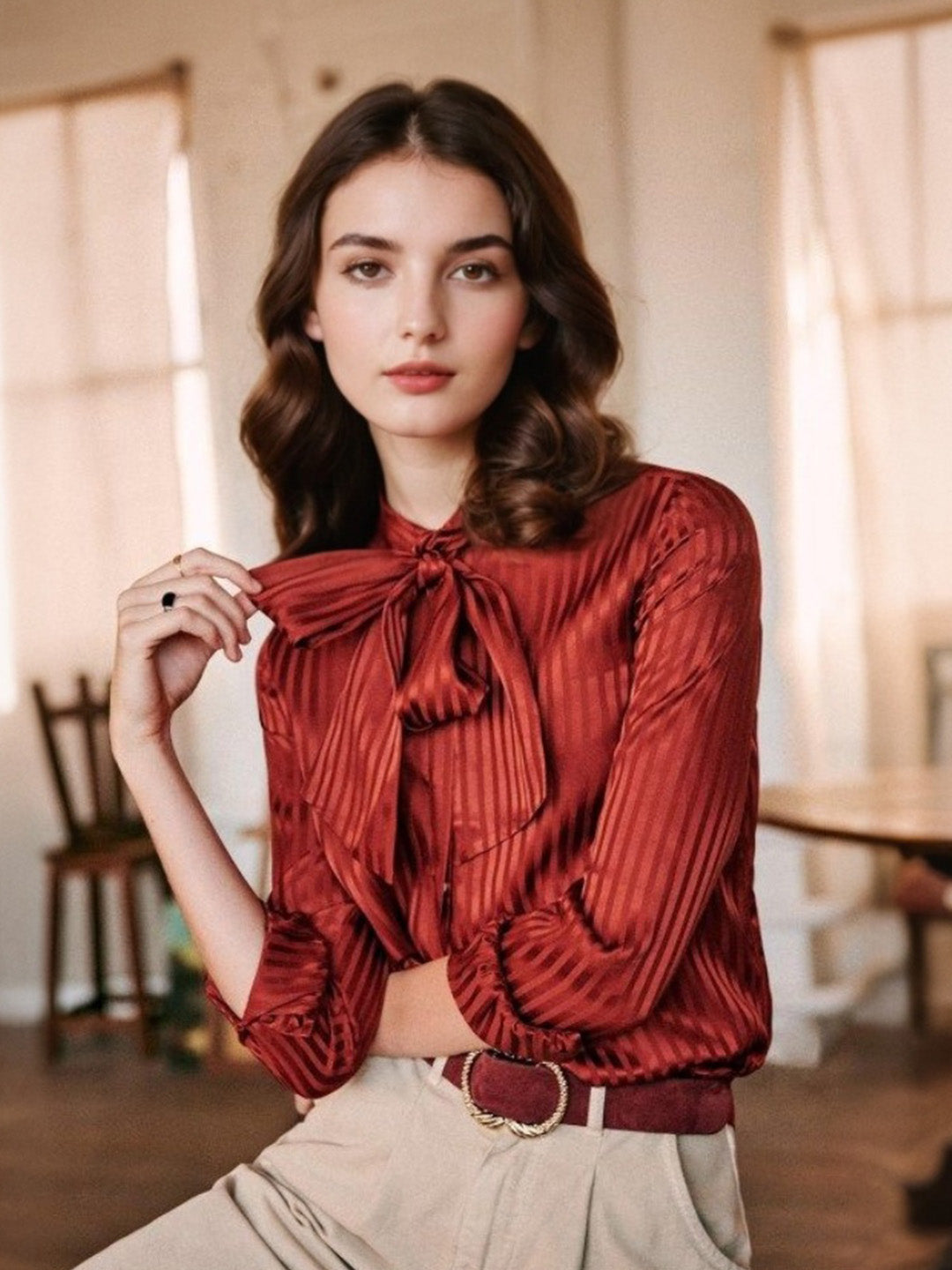 Cassandra Tie Neck Blouse