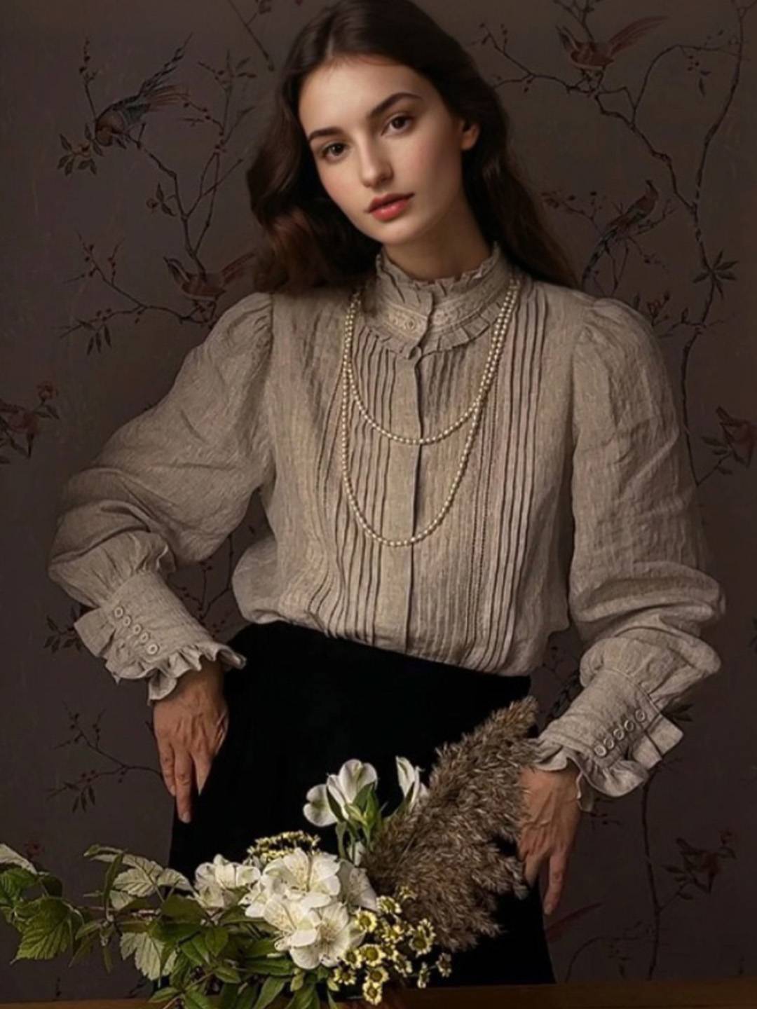 Kathryn Stand Collar Blouse