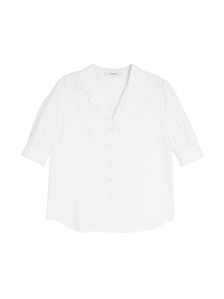 Agnes Edwardian Inspired Floral Embroidered Blouse/Simple Retro/66035