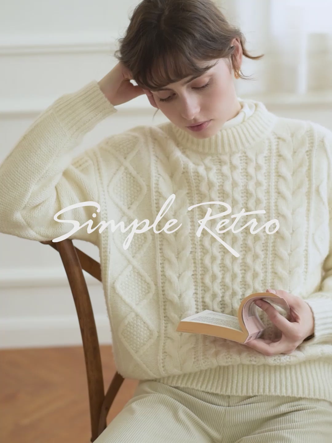 【Holiday Sale】Raina Cable Yellow Irish Knit Wool Sweater