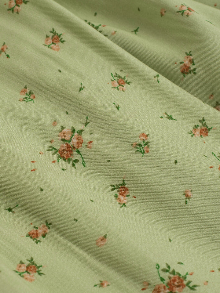 Rosalina Floral Green Slip Dress/simpleretro