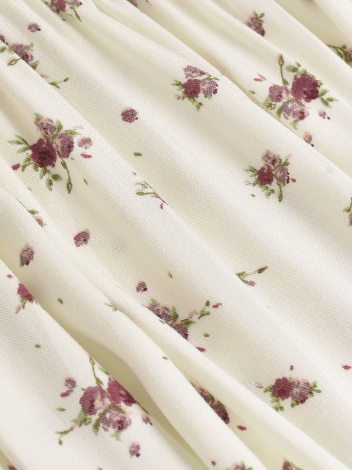 Rosalina Floral White Slip Dress/simpleretro