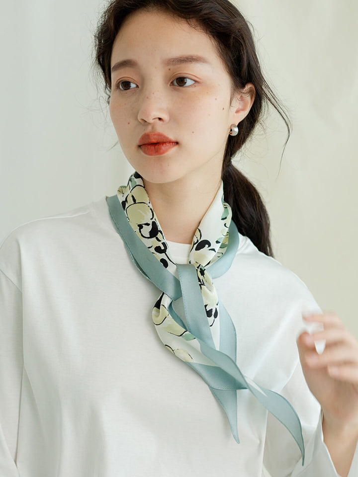 Chowxiaodou Rainbow Girl Satin Silk Rhombic Scarf/Simple Retro/44043