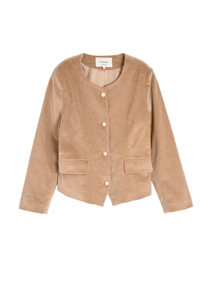 Meg Vintage Khaki Corduroy Blazer/Simple Retro/11292