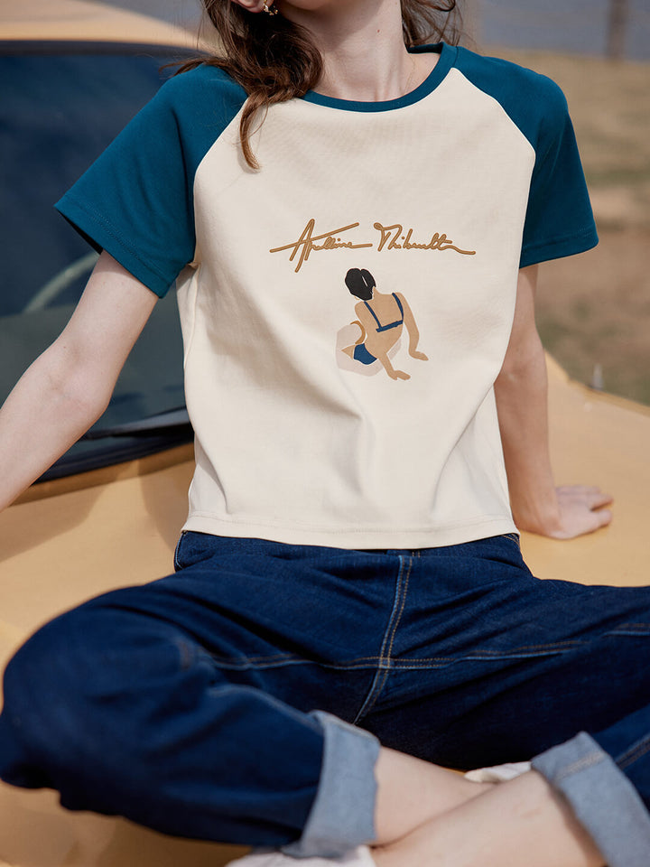 Apolline Women Power Inspired Graphic T-Shirt/Simple Retro/55166