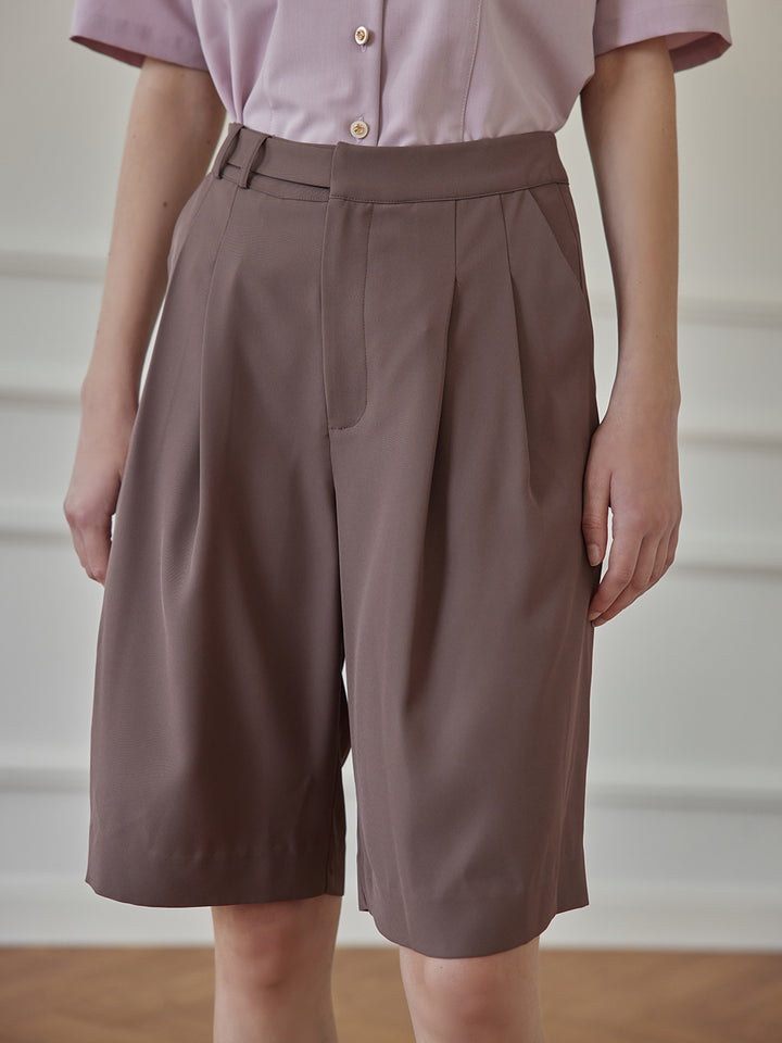 Dalia Brown Straight Shorts/SIMPLE RETRO