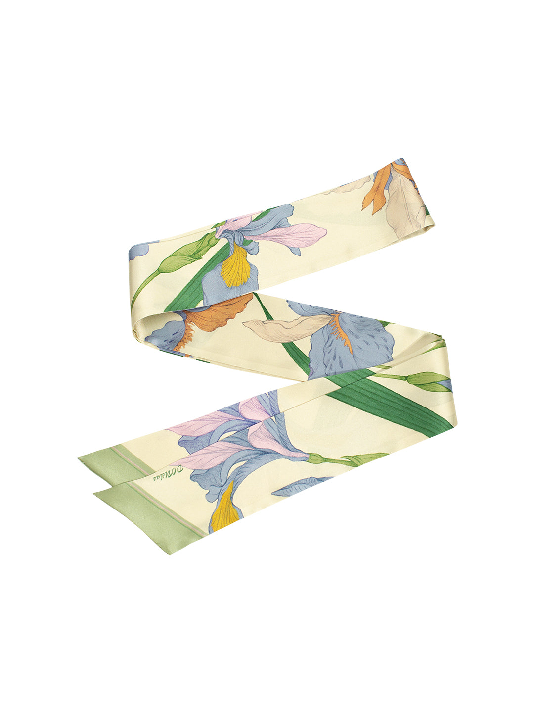 Chowxiaodou 16 Momme  Iris Silk neck bow -Light Green