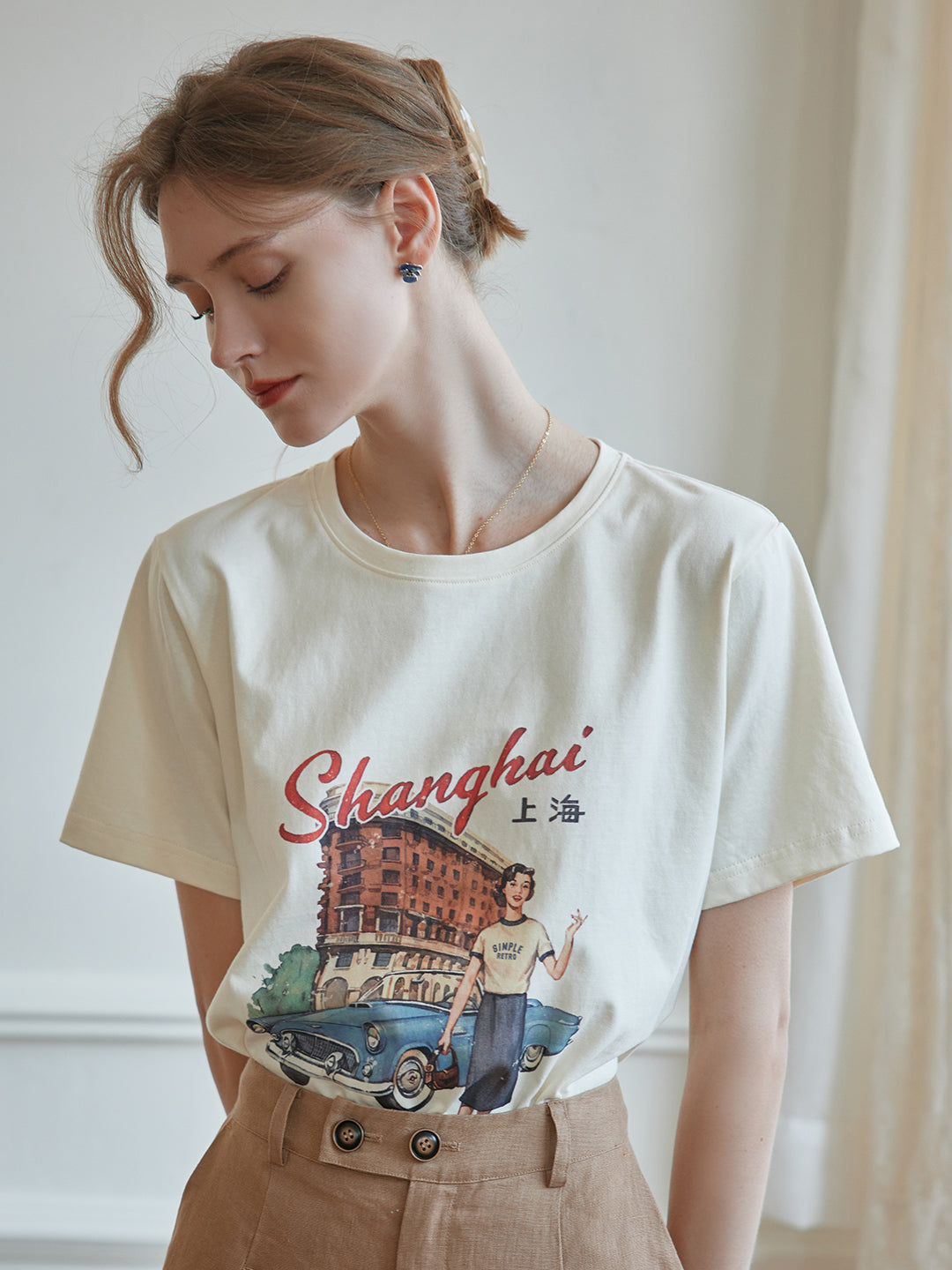 Jack Retro Graphic Cream T-shirt/SIMPLE RETRO