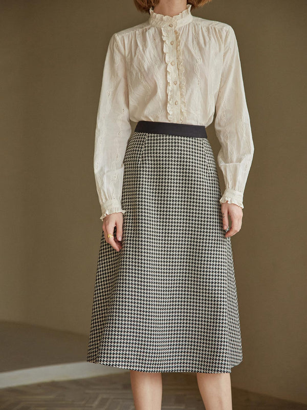 Dawn Houndstooth Skirt/Simple Retro/22145