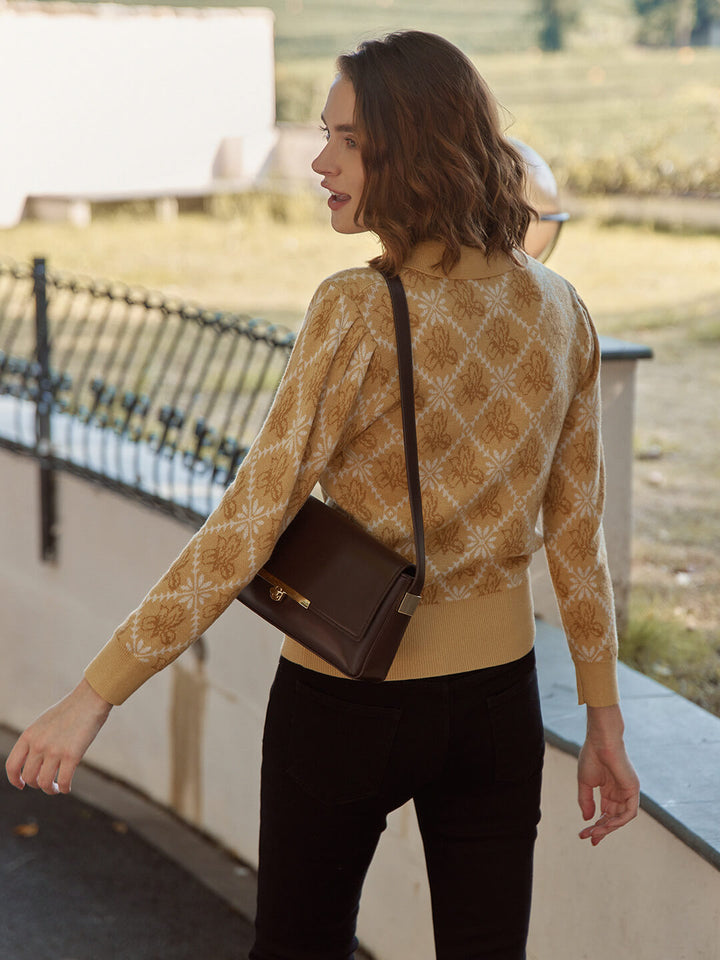 Ariana Iris Long Sleeves Pullover Knitwear/Simple Retro/66025