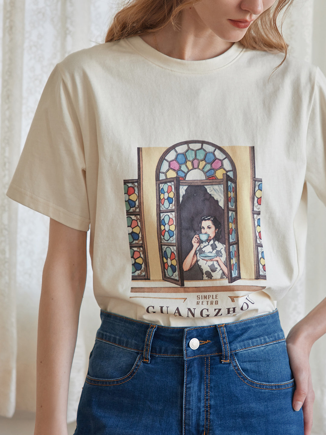 Jack Retro Graphic Cream T-shirt/SIMPLE RETRO