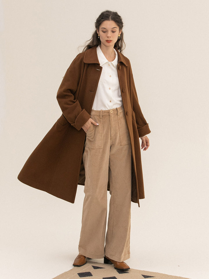 Oaklee Bell-bottomed Corduroy Trousers/ Simple Retro/ 11294
