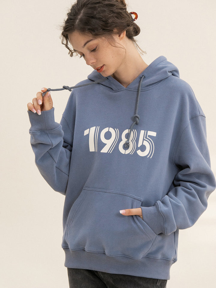 Nicole Numbers Printed Fleece Hoodie/Simple Retro/55144