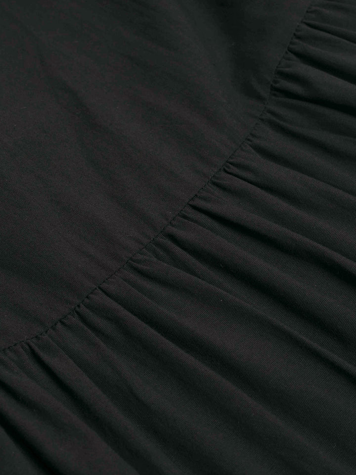 Karla Wing Ruffle Black Blouse/SIMPLERETRO
