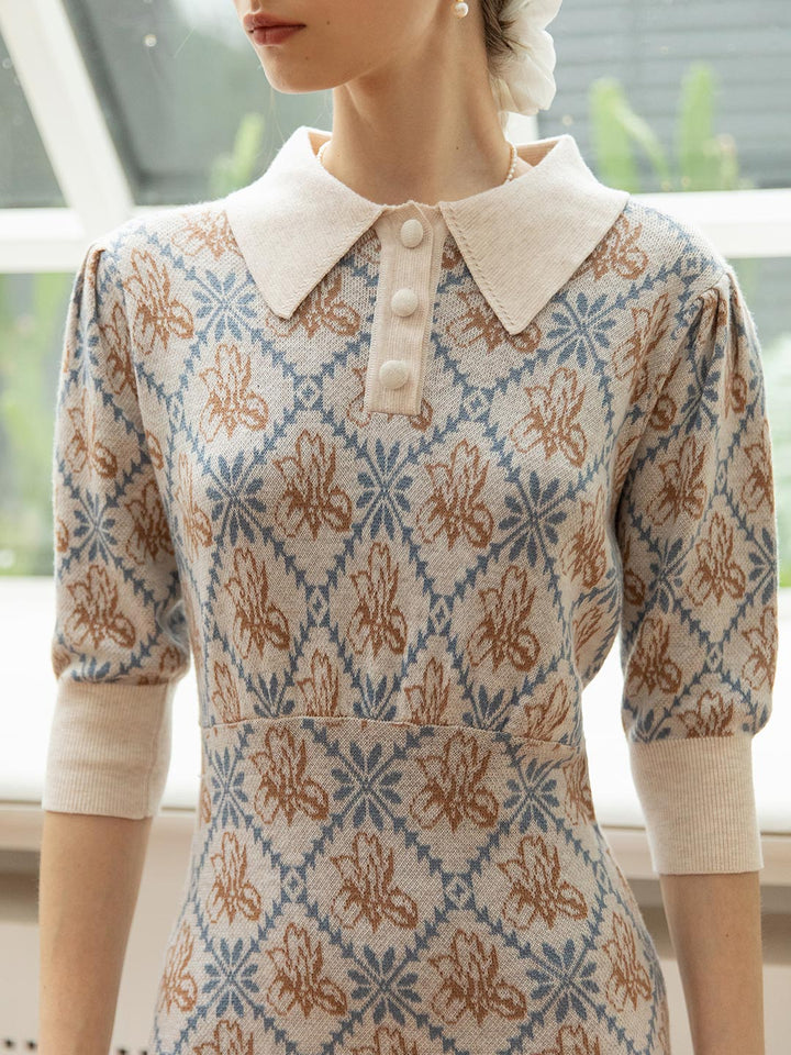 Ariana Pullover Knitting Midi Dress/Simple Retro/22233
