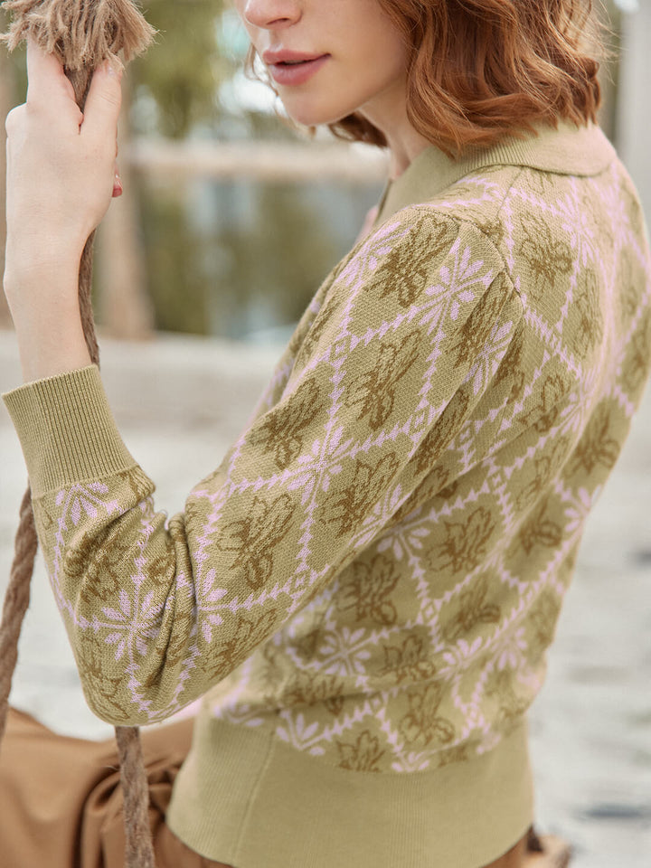 Ariana Iris Long Sleeves Pullover Knitwear/Simple Retro/66025