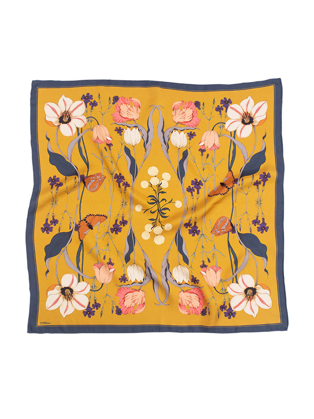 16 Momme Tulip Silk Twill Large Square Scarf 90*90
