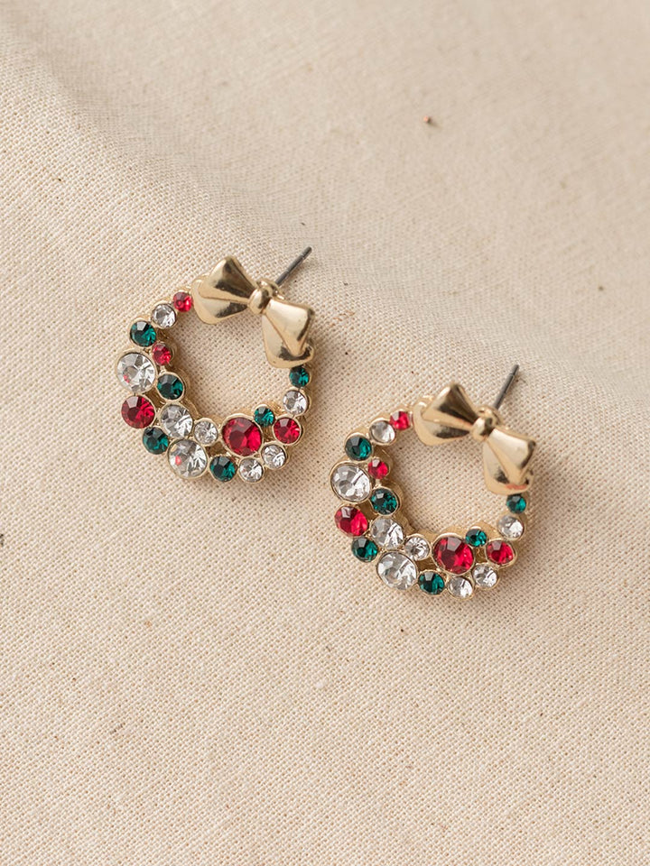 Colored Glaze Bowknot Earrings/Simple Retro/10011