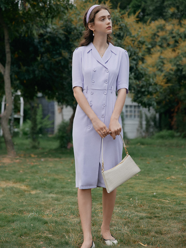 Natalie Chiffon Suit Midi Dress/Simple Retro/11232