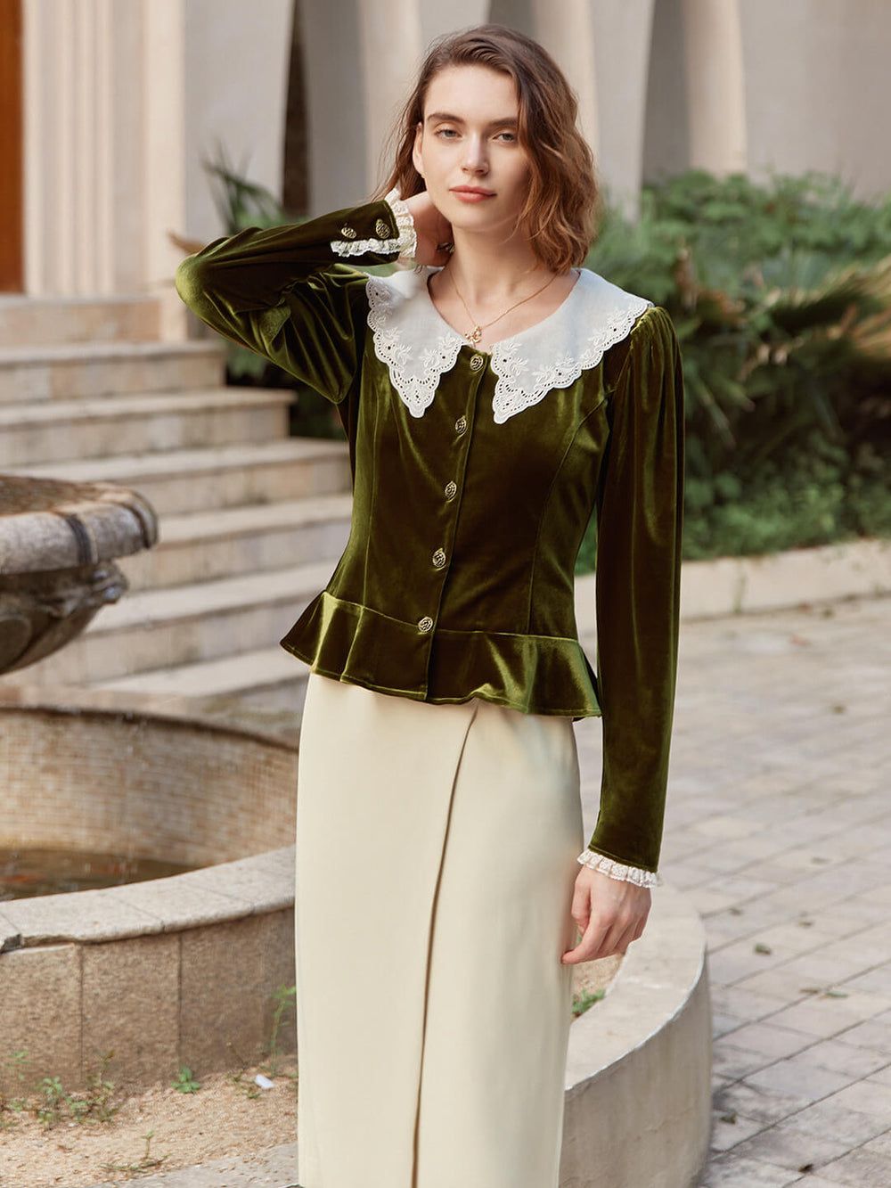 Giselle Silk Velvet Skirt main image 1