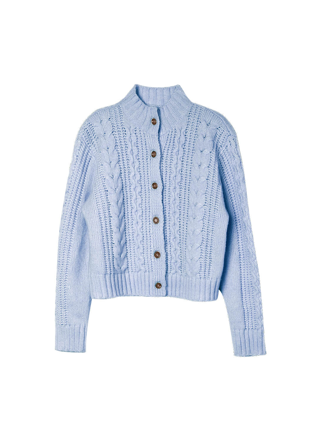 【Final Sale】Raina Cable Blue Irish Knit Wool Cardigan