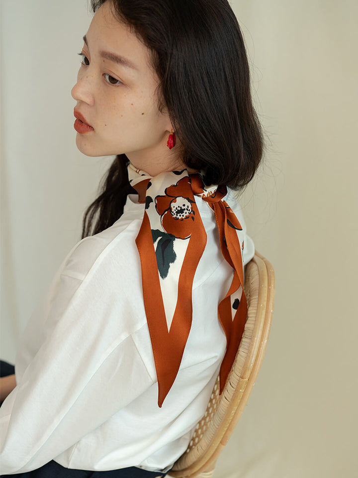 Chowxiaodou Rainbow Girl Satin Silk Rhombic Scarf/Simple Retro/44043