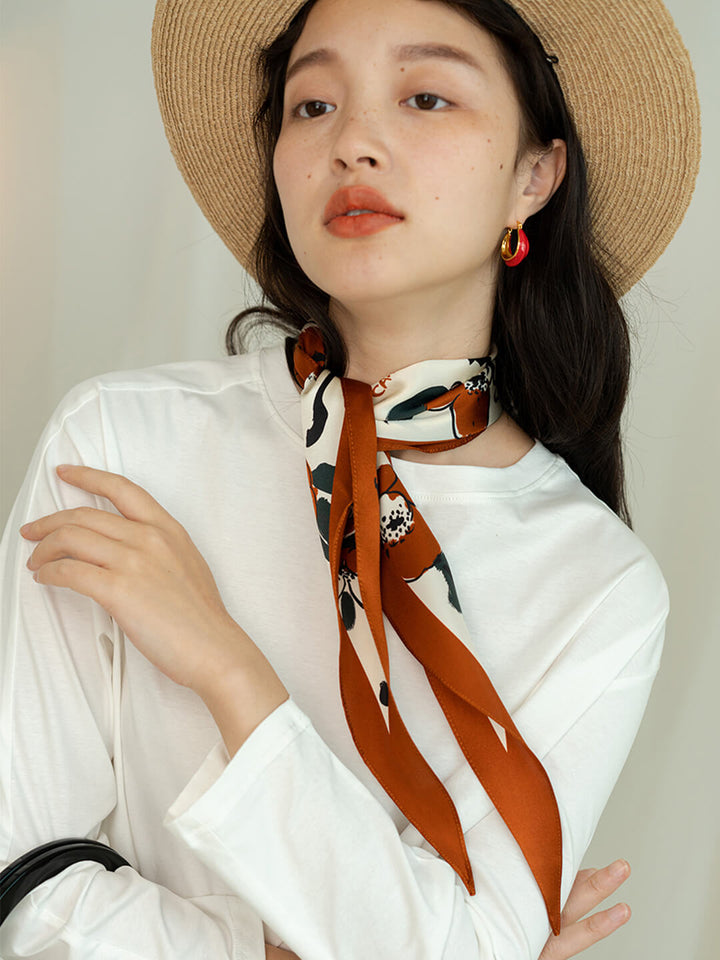 Chowxiaodou Rainbow Girl Satin Silk Rhombic Scarf/Simple Retro/44043