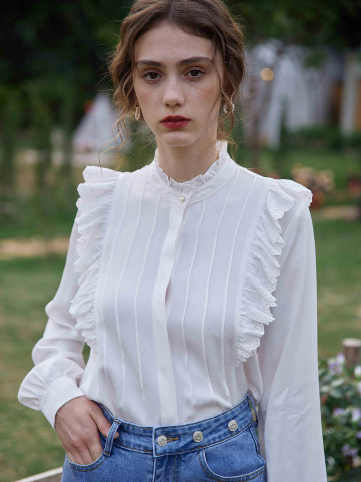 Alexandria Ruffle Blouse/Simple Retro/1210012