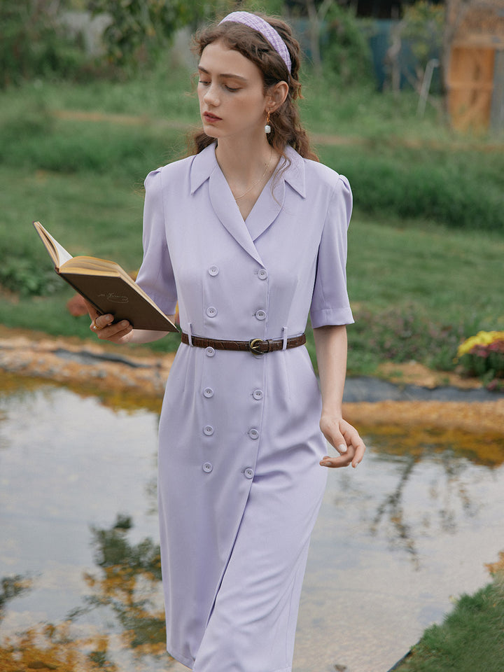 Natalie Chiffon Suit Midi Dress/Simple Retro/11232