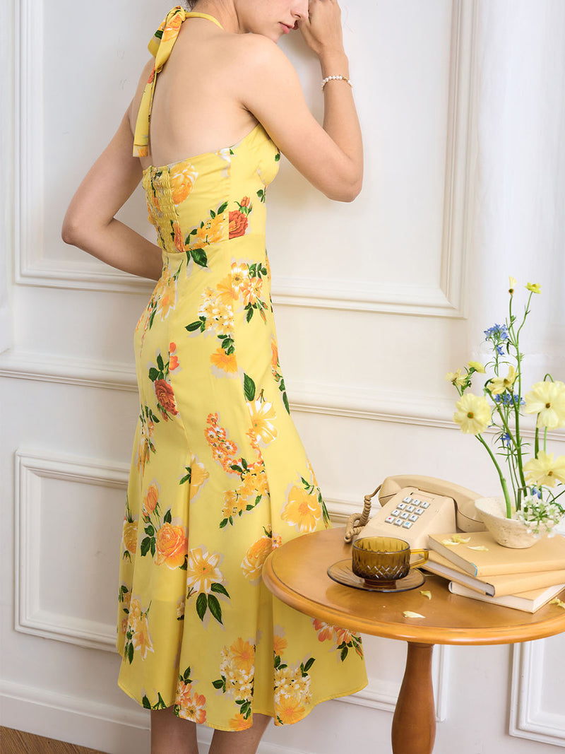 Long Chiffon Dresses with Halter Neck Dusk