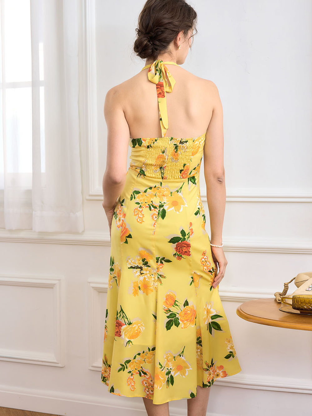Halter Neck A-Line Chiffon Sleeveless Bow Dresses Dusk