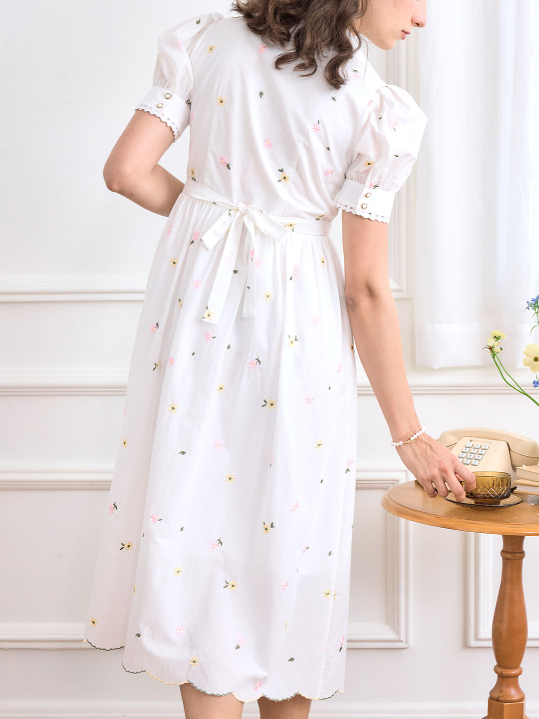 【Holiday Sale】Mariam V Neck Daisy Embroidered Dress
