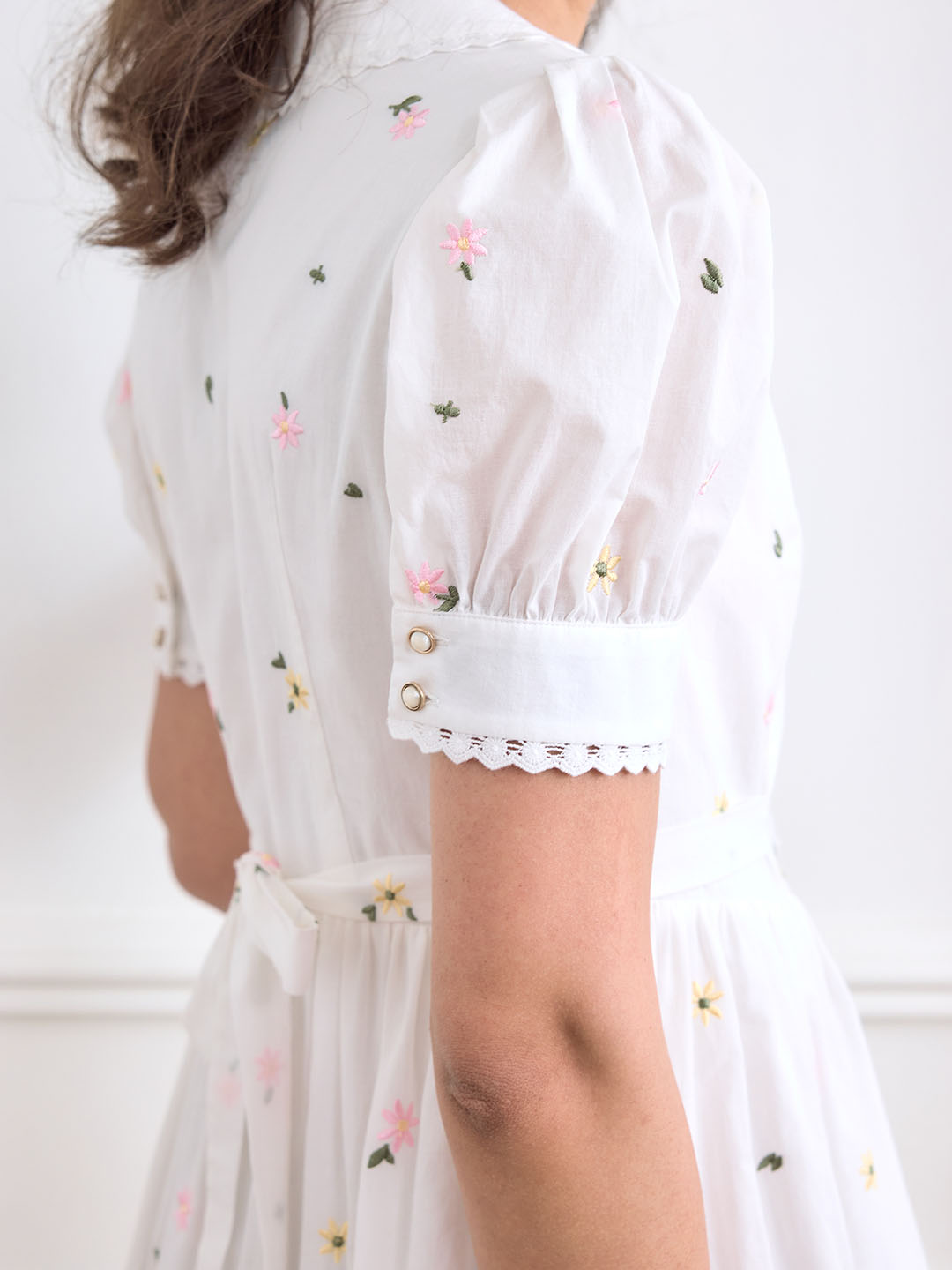 【Holiday Sale】Mariam V Neck Daisy Embroidered Dress