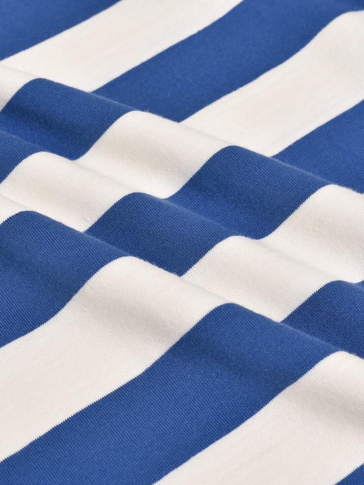 Arya Puff Sleeve Blue Striped T-Shirt/SIMPLE RETRO