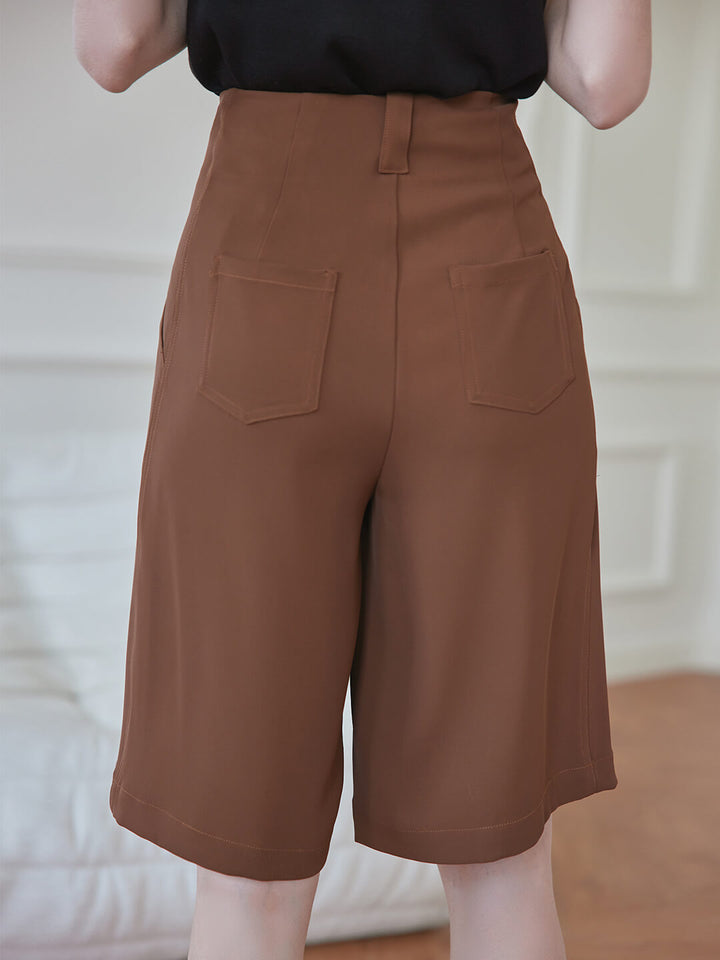 Novah Brown Straight Shorts/Simple Retro/11336