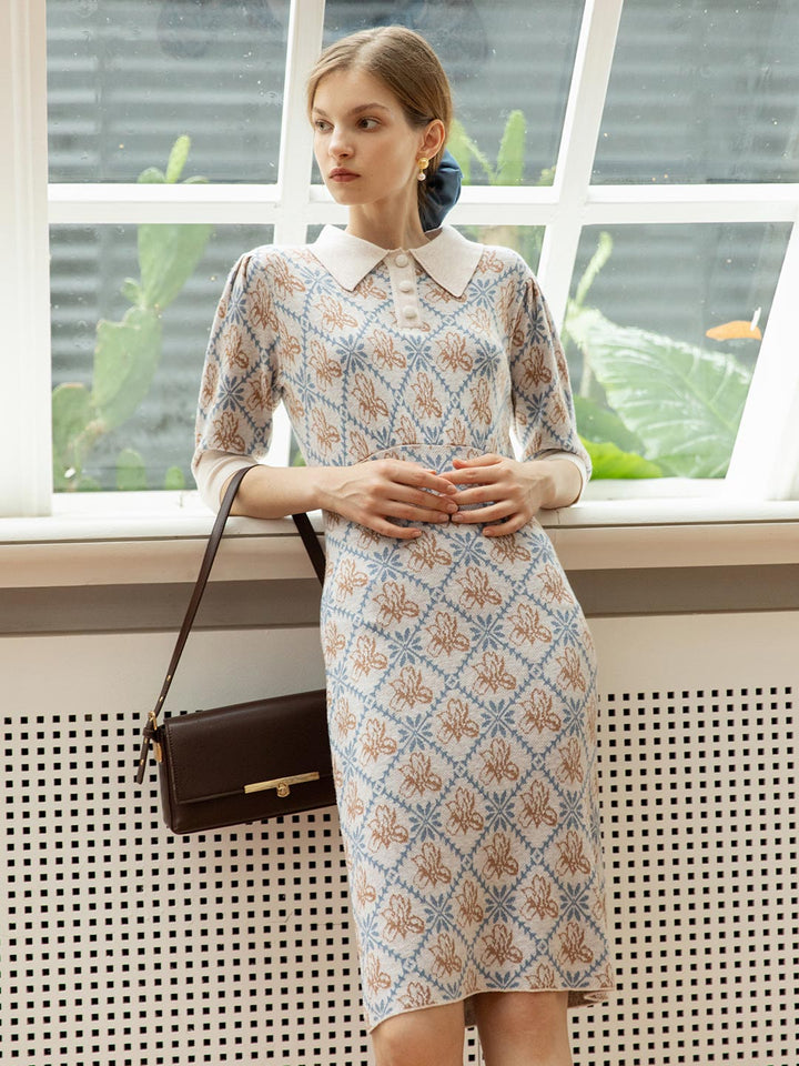 Ariana Pullover Knitting Midi Dress/Simple Retro/22233