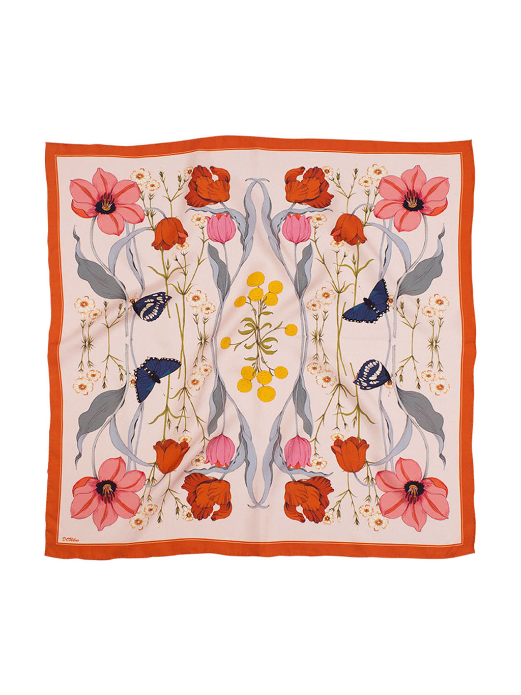 16 Momme Tulip Silk Twill Small Square Scarf 65*65