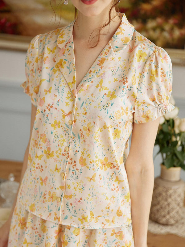 Annie Butterfly Printed Pyjama Top/Simple Retro/66007