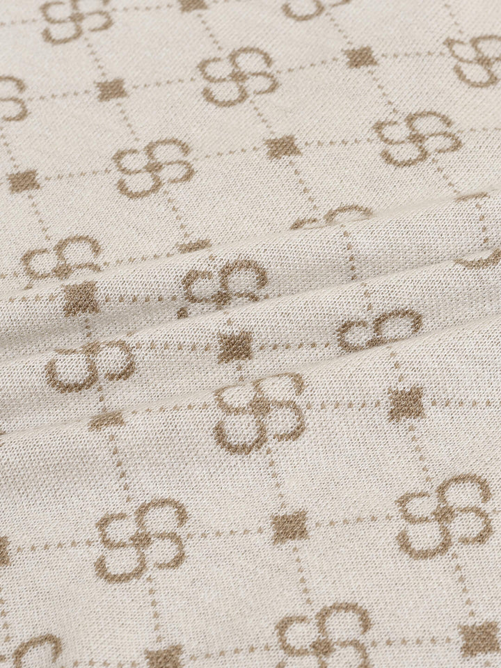Emily Patterned Brown Vest Sweater/SIMPLERETRO