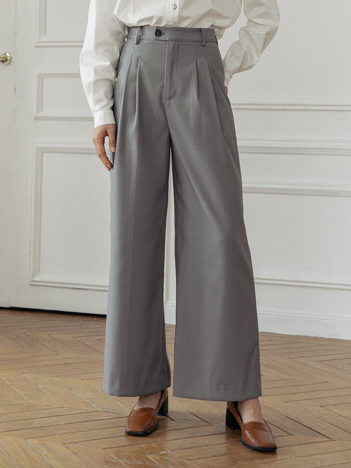 Leah High-waisted Straight Trousers/Simple Retro/11298