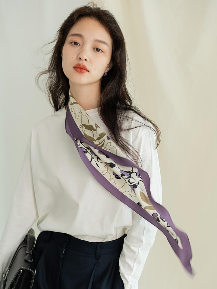 Chowxiaodou Rainbow Girl Satin Silk Rhombic Scarf/Simple Retro/44043