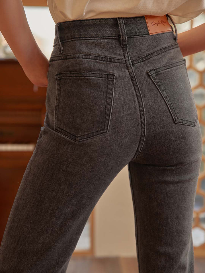 Kira High-Waisted Straight Jeans/Simple Retro/1210047