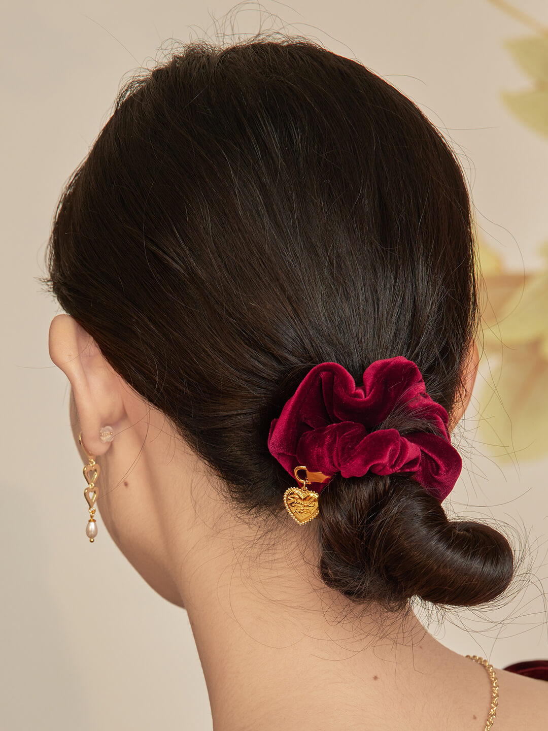Simple Retro Heart Pendant Scrunchie/Simple Retro/33417