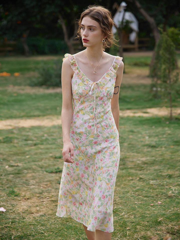 Jessie Floral Printed Slip Dress/Simple Retro/11029