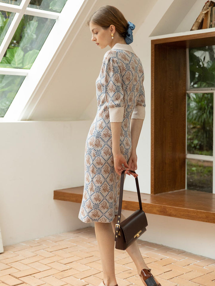 Ariana Pullover Knitting Midi Dress/Simple Retro/22233