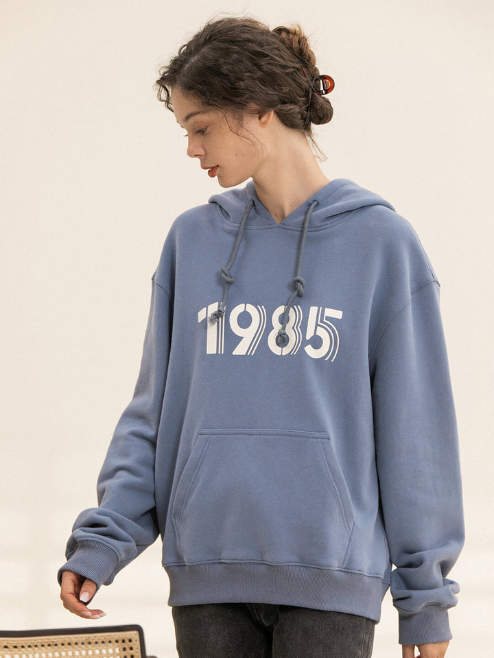 Nicole Numbers Printed Fleece Hoodie/Simple Retro/55144